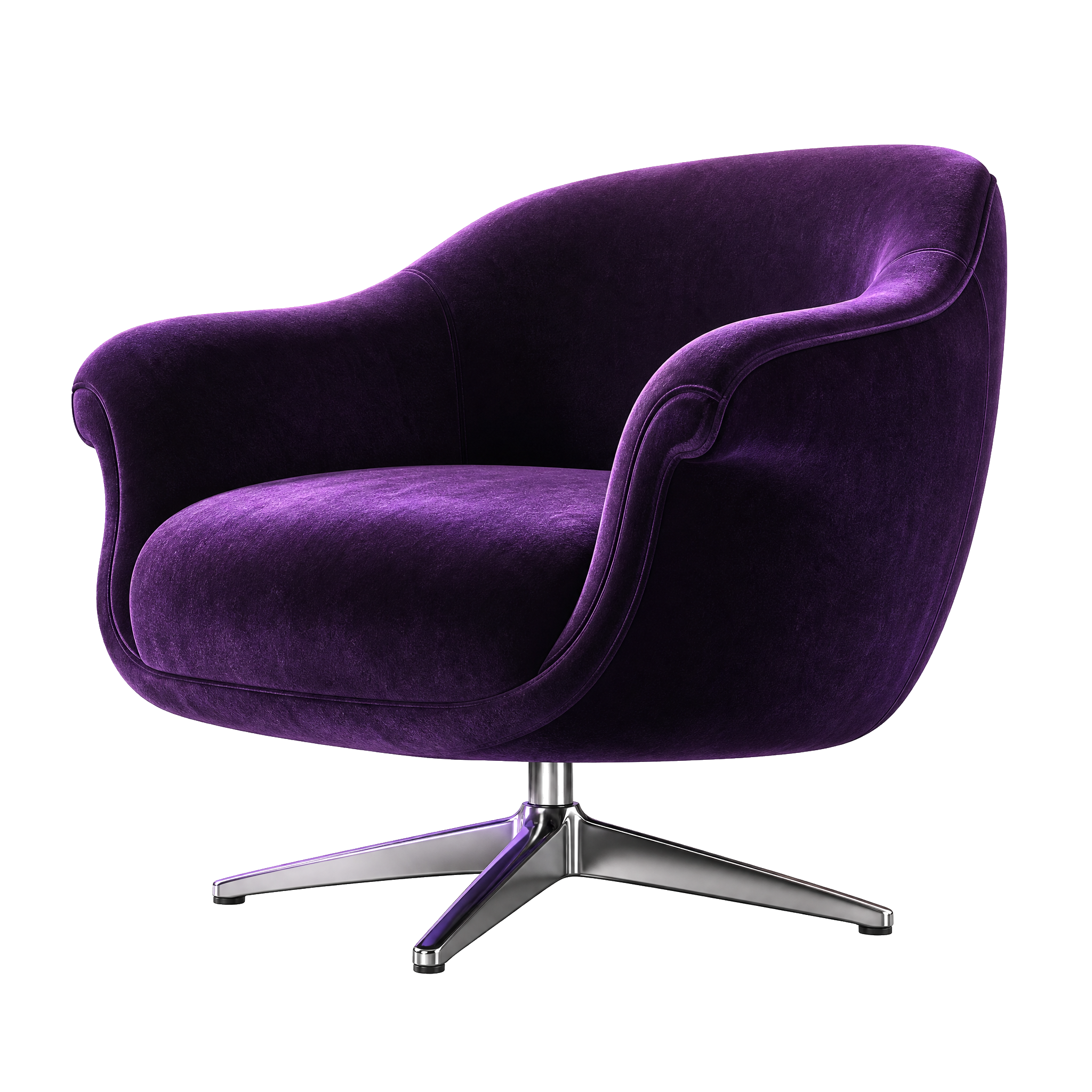 Aubergine velvet podcast guest chair